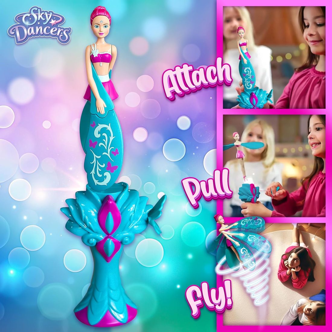 Sky Dancers Turquoise Twinkle Flying Doll — view 5